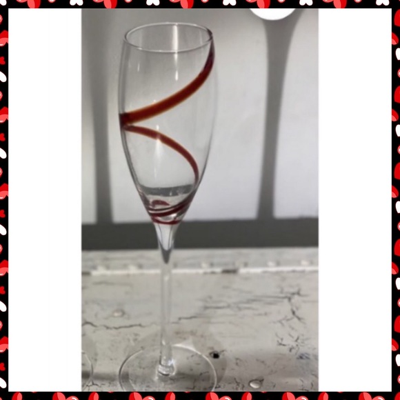 Champagne Flute by Pier 1 - Red Swirl